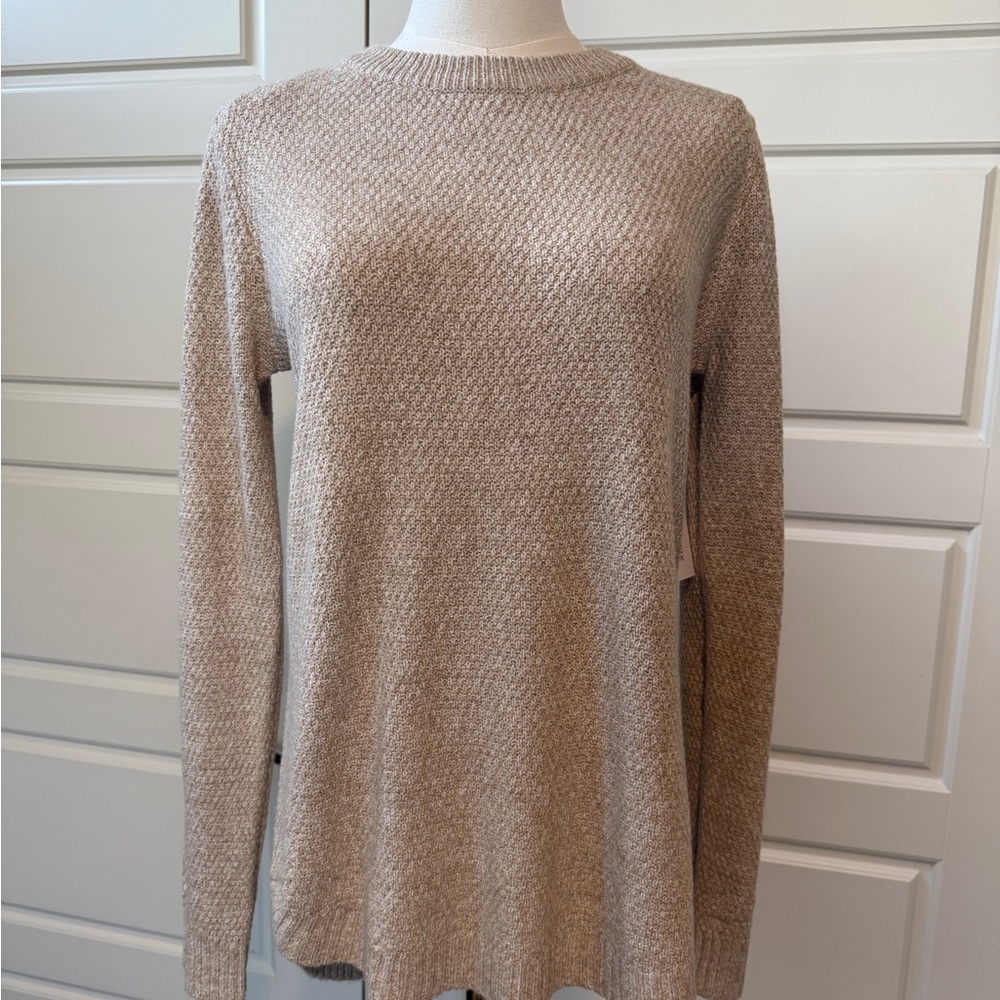 Pink Clover Women's Sweater - Tan Crew Neck
